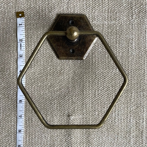 Antique Brass Hexagon Towel Ring - Picture 7 of 7